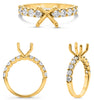 ESTATE .91CT DIAMOND 14K YELLOW GOLD ROUND 4 PRONG SEMI ETERNITY SEMI MOUNT RING