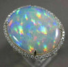 ESTATE EXTRA LARGE 10.92CT DIAMOND & AAA OPAL 14KT WHITE GOLD 3D OVAL HALO RING