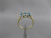 ESTATE 2CTW SQUARE BLUE TOPAZ YELLOW GOLD SQUARE FLOWER RING #20326