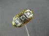 ANTIQUE .45CT DIAMOND 14KT WHITE & YELLOW GOLD 3 STONE FILIGREE LOVE RING #2114