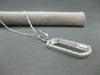 ESTATE .54CT DIAMOND 14KT WHITE GOLD ENGRAVABLE DOG TAG NAME PLATE PENDANT 17143