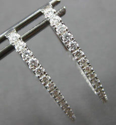 .72CT DIAMOND 18KT WHITE GOLD CLASSIC INSIDE OUT OVAL HOOP FUN HANGING EARRINGS