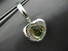 ESTATE 2.30CT DIAMOND & GREEN AMETHYST 14K WHITE GOLD 3D I LOVE U HEART EARRINGS