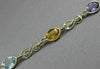 ANTIQUE 7.0CT AAA MULTI GEM 14KT YELLOW GOLD OPEN LINK OVAL BRACELET #22706