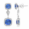 7.16CT DIAMOND & SAPPHIRE 18KT WHITE GOLD INTERCHANGEABLE HANGING STUD EARRINGS