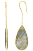 EXTRA LARGE 36.22CT AAA SLICED SAPPHIRE 18KT YELLOW GOLD 3D TEAR DROP EARRINGS