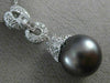 ESTATE .40CT DIAMOND & AAA TAHITIAN PEARL 18K WHITE GOLD FILIGREE PENDANT #21600