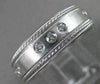 ESTATE WIDE DIAMOND 14K WHITE GOLD 3 STONE ETOILE MENS ANNIVERSARY RING #17838