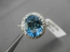 ESTATE LARGE 3.89CTW DIAMOND & AAA BLUE TOPAZ 14KT WHITE GOLD 3D OVAL FUN RING
