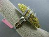 ESTATE EXTRA LARGE 3.30CT DIAMOND 18K WHITE & YELLOW GOLD MARQUISE COCKTAIL RING