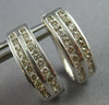WIDE 1.5CT DIAMOND 14KT WHITE GOLD 2 ROW CHANNEL OVAL LEVERBACK HANGING EARRINGS