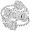 EXTRA LARGE 1.80CT DIAMOND 14KT WHITE GOLD CLUSTER MULTI SHAPE INTERTWINING RING