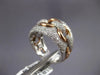 ESTATE LARGE 1.22CT DIAMOND 14KT WHITE & ROSE GOLD 3D CLASSIC LOVE KNOT FUN RING