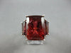 LARGE 18.95CT DIAMOND & AAA PINK TOURMALINE 18K WHITE GOLD 3 STONE COCKTAIL RING