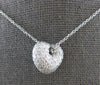 ESTATE .50CT DIAMOND 14KT WHITE GOLD 3D CLASSIC ROUND PAVE PUFF HEART PENDANT