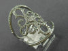 ESTATE EXTRA LARGE .85CT DIAMOND 14KT WHITE GOLD 3D FLOWER OPEN FILIGREE RING