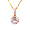 ESTATE .28CT DIAMOND 18KT YELLOW GOLD 3D CLUSTER FLOWER HALO FLOATING PENDANT