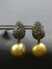 ESTATE LARGE 2.65CT MOCHA DIAMOND & AAA GOLDEN SOUTH SEA PEARL 18KT BLACK GOLD EARRINGS