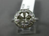 ESTATE WIDE .35CT DIAMOND 14KT WHITE GOLD HALO SEMI MOUNT ENGAGEMENT RING #1028