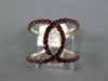 ESTATE WIDE .82CT AAA RUBY 18KT ROSE GOLD 3D LOVE KNOT FUN RING