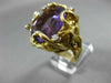 ANTIQUE LARGE 30.16CT DIAMOND & AMETHYST 14K YELLOW GOLD HANDCRAFTED NUGGET RING
