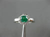 ESTATE .52CT DIAMOND & AAA EMERALD 14KT WHITE GOLD FLOWER ENGAGEMENT RING #15109