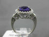 ESTATE LARGE 2.88CTW DIAMOND & AAA AMETHYST 14KT WHITE GOLD 3D FILIGREE RING
