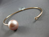 .06CT DIAMOND & AAA PINK SOUTH SEA PEARL 14KT ROSE GOLD FLEXIBLE BANGLE BRACELET
