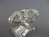 LARGE 1.6CT DIAMOND 14KT WHITE GOLD ROUND & BAGUETTE HEART CRISS CROSS LOVE RING