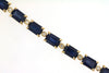 14.65CT DIAMOND & AAA SAPPHIRE 14KT YELLOW GOLD 3D EMERALD CUT TENNIS BRACELET