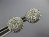 ESTATE LARGE .80CT DIAMOND 18K WHITE GOLD CLUSTER FLOWER HALO ROPE STUD EARRINGS