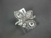 LARGE 1.22CT DIAMOND 18K WHITE GOLD ROUND MARQUISE & PEAR SHAPE FLOWER LOVE RING