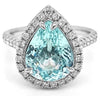 LARGE 4.50CT DIAMOND & AAA PARAIBA TOURMALINE 18KT WHITE GOLD 3D ENGAGEMENT RING