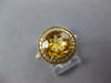 LARGE 2.87CT DIAMOND & AAA YELLOW TOPAZ 14K YELLOW GOLD ROUND HALO FILIGREE RING