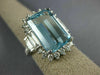 EXTRA LARGE 10.99CT DIAMOND & AAA AQUAMARINE 14KT WHITE GOLD ENGAGEMENT RING