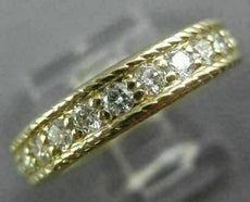 ESTATE WIDE 1.20CT DIAMOND 14KT YELLOW GOLD MILGRAIN ROPE ETERNITY WEDDING RING