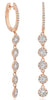 .63CT DIAMOND 14KT ROSE GOLD 3D CLASSIC MULTI FLOWER CHANDELIER HANGING EARRINGS