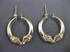 ESTATE 14K YELLOW GOLD 3D CLASSIC MILGRAIN ROMANTIC KISSING HOOP EARRINGS #24352