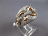 ESTATE LARGE 1.22CT DIAMOND 14KT WHITE & ROSE GOLD 3D CLASSIC LOVE KNOT FUN RING