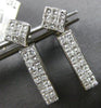 1.0CT DIAMOND 14K WHITE GOLD PRINCESS INVISIBLE GEOMETRICAL BAR HANGING EARRINGS