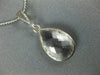 ESTATE AAA CRYSTAL 14KT WHITE GOLD 3D CLASSIC BEZEL TEAR DROP PEAR SHAPE PENDANT