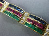 ESTATE WIDE 11.4CT DIAMOND & AAA MULTI GEM 18K YELLOW GOLD TENNIS BRACELET 25985