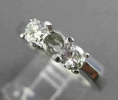 ESTATE .44CT DIAMOND 14KT WHITE GOLD 3 STONE SEMI MOUNT ENGAGEMENT RING #22464