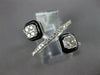 ESTATE WIDE .51CT DIAMOND & BLACK ENAMEL 14KT WHITE GOLD DOUBLE SQUARE FUN RING