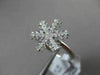 ANTIQUE .14CT DIAMOND 18KT WHITE GOLD 3D PAVE HANDCRAFTED SNOWFLAKE FUN RING