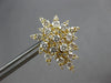 LARGE 3.28CT DIAMOND 18K YELLOW GOLD MULTI LEAF CLUSTER CLIP ON HANGING EARRINGS