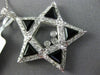 ESTATE LARGE .71CT DIAMOND & AAA ONYX 18KT WHITE GOLD 3D STAR FLOATING PENDANT