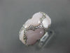 WIDE .18CT DIAMOND & AAA MOTHER OF PEARL 14K WHITE GOLD 3D MULTI HEART LOVE RING