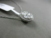 ESTATE LARGE 1.03CT DIAMOND 18KT WHITE GOLD 3D HALO CIRCULAR FLOATING PENDANT