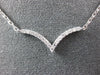 ESTATE .29CT DIAMOND 18KT WHITE GOLD 3D CLASSIC V SHAPE NECKLACE